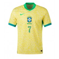 Camiseta Brasil Vinicius Junior #7 Primera Equipación Replica Copa America 2024 mangas cortas